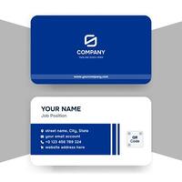 Sleek Blue Contemporary Business Card Design vector