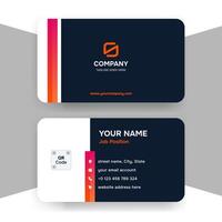 Black And Orange Business Card vector