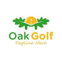 oak golf sport logo with letter M vector