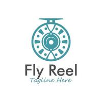 fishing reel illustration logo vector