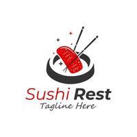 Sushi comida ilustración logo vector