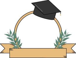 SIMPLE GRADUATION FRAME WITH LEAF vector