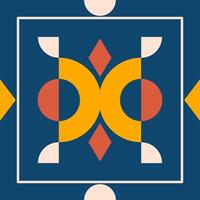 Geometric colorful tile pattern design vector