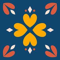Geometric colorful tile pattern design vector