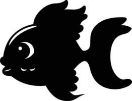 Black silhouette of a fish on a white background. vector