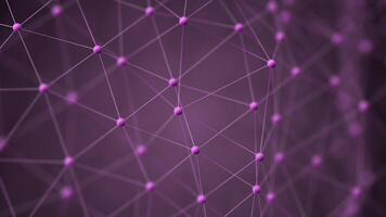 3d framställa abstrakt animering rosa meta neuralt förbindelse gitter celler trogen polygonal tråd strukturera molekyler atomer dna plexus mönster medicinsk presentation bakgrund vetenskap kemi tapet video
