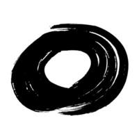 Black grunge brush strokes in circle form vector