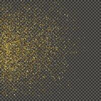 Gold glittering dust on a gray background. Dust with gold glitter effect and empty space for your text. illustration vector