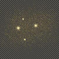 Gold glittering dust on a gray background. Dust with gold glitter effect and empty space for your text. illustration vector