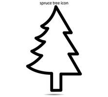 spruce tree icon, illustrator on background vector