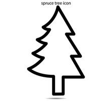 spruce tree icon, illustrator on background vector