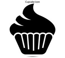 Cupcake icon, illustrator on background vector