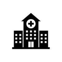 Hospital building flat icon. Hospital icon design template vector