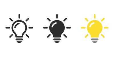 Light bulb icon. Idea symbol. Electric lamp, light, innovation, solution, creative thinking, electricity. vector