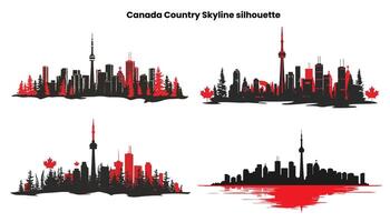 Canada Skyline silhouette isolated on white background vector