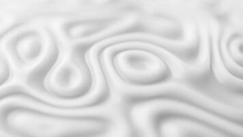 wit kleur behang melkachtig vloeistof plastic pudding achtig stof vloeistof creëert abstract bewegingsbizar 3d animatie vormen melk vloeistof achtergrond advertenties presentatie achtergrond. kunst helling golvend effect video