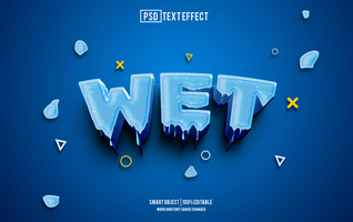 wet text effect, font editable, typography, 3d text psd