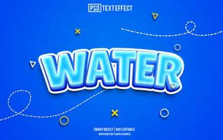 water tekst effect, doopvont bewerkbaar, typografie, 3d tekst psd