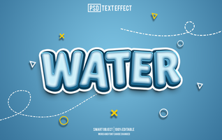 water text effect, font editable, typography, 3d text psd