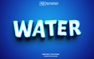 agua texto efecto, fuente editable, tipografía, 3d texto psd