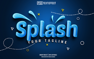 splash text effect, font editable, typography, 3d text psd