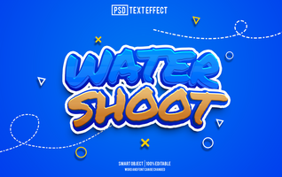 water shoot text effect, font editable, typography, 3d text psd