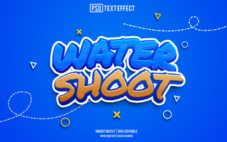 water schieten tekst effect, doopvont bewerkbaar, typografie, 3d tekst psd