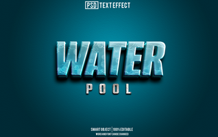 water text effect, font editable, typography, 3d text psd