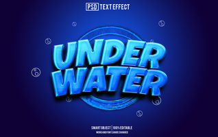 under vatten text effekt, font redigerbar, typografi, 3d text psd