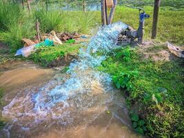 Water is being given to farmers' crops through machine irrigation photo