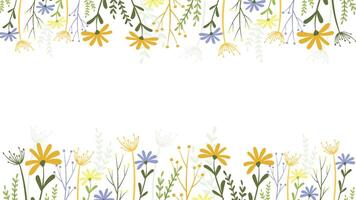 Abstract flower background design floral border frame vector