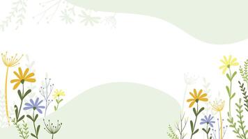 Abstract flower background design floral border frame vector