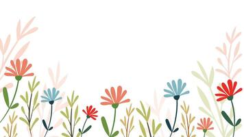 Abstract flower background design floral border frame vector