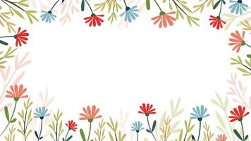 Abstract flower background design floral border frame vector