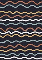 abstract hand drawn Scandi style wavy lines pattern vector