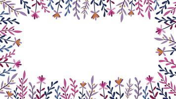 Abstract flower background design floral border frame vector