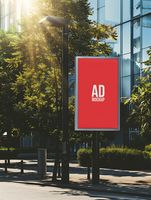 street poster billboard mockup on city background psd