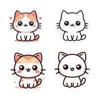 Feline Fantasy Cute Kitty Cat Designs vector