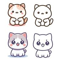 Paws and Purrs Charming Cat cartoon Illustrations vector