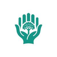 EcoUnity Hands and Tree Icon for Sustainable Growth vector