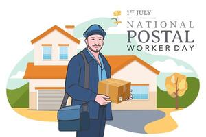 National postal workers day celebration flat poster. vector