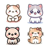Kitten Cuties Sweet Kitty Cat Arts Collection vector