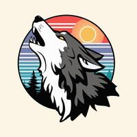 Illustration of wolf graphic for tshirt or apparel print vector