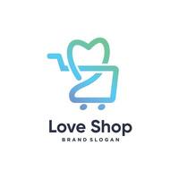 Love shop design element idea with modern style concept vector