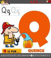 letter Q from alphabet with quench phrase cartoon vector