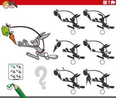 sombra actividad con dibujos animados colgado un Zanahoria vector