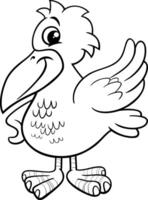 cartoon fantasy bird comic character coloring page vector