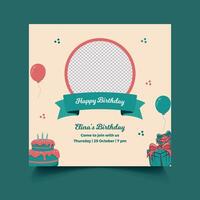 Happy birthday social media banner vector