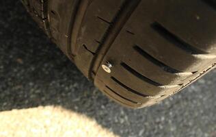 Run Flat Tire With Sticking Screw photo