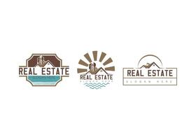 conjunto de colección creativo real inmuebles logo diseño plantillas. vector